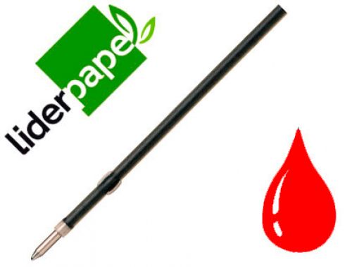 Recarga esferografica liderpapel gummy touch retratil 1,0 mm tinta vermelho pack 10 unidades , Liderpapel , 68792 , 8423473687929